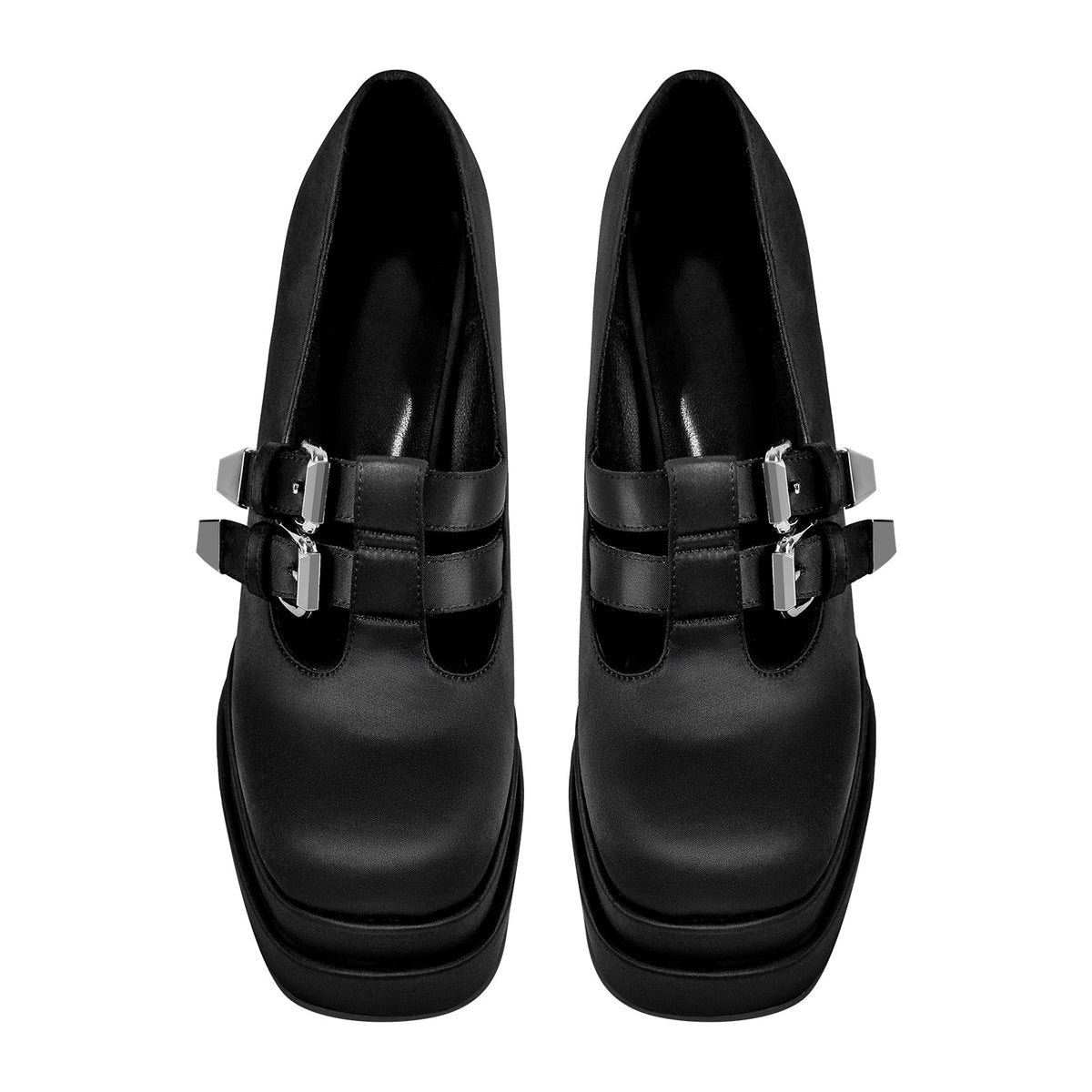 Double Platforms Chunky High Heel Pumps - Onlymaker