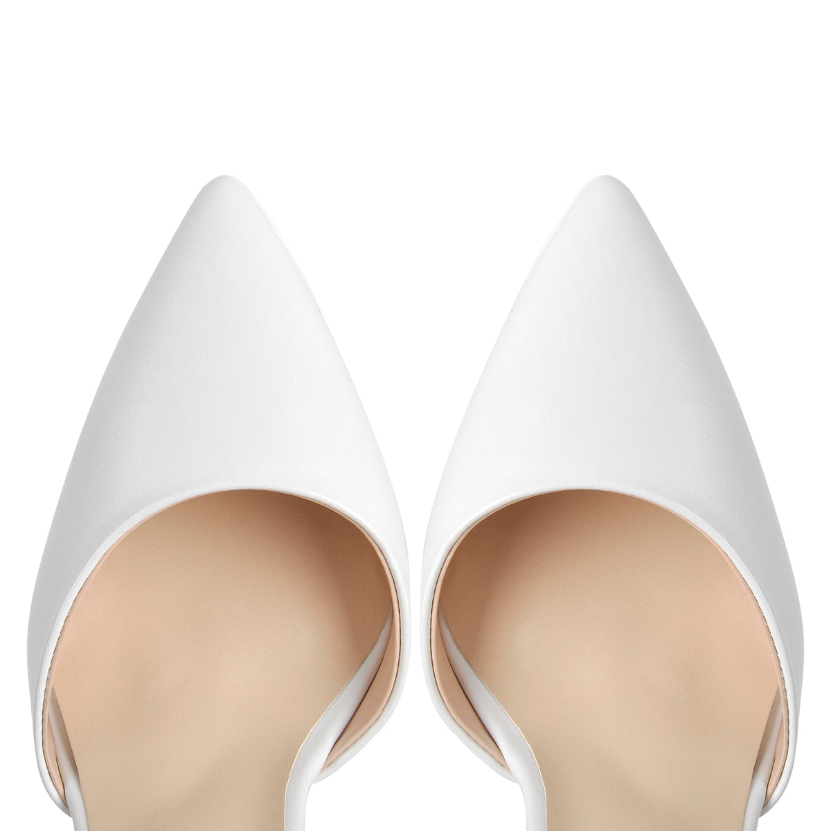 White Pointed Toe Platform Chunky Pumps - Onlymaker