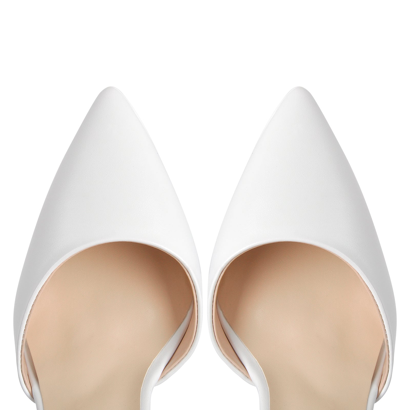 White Pointed Toe Platform Chunky Pumps - Onlymaker