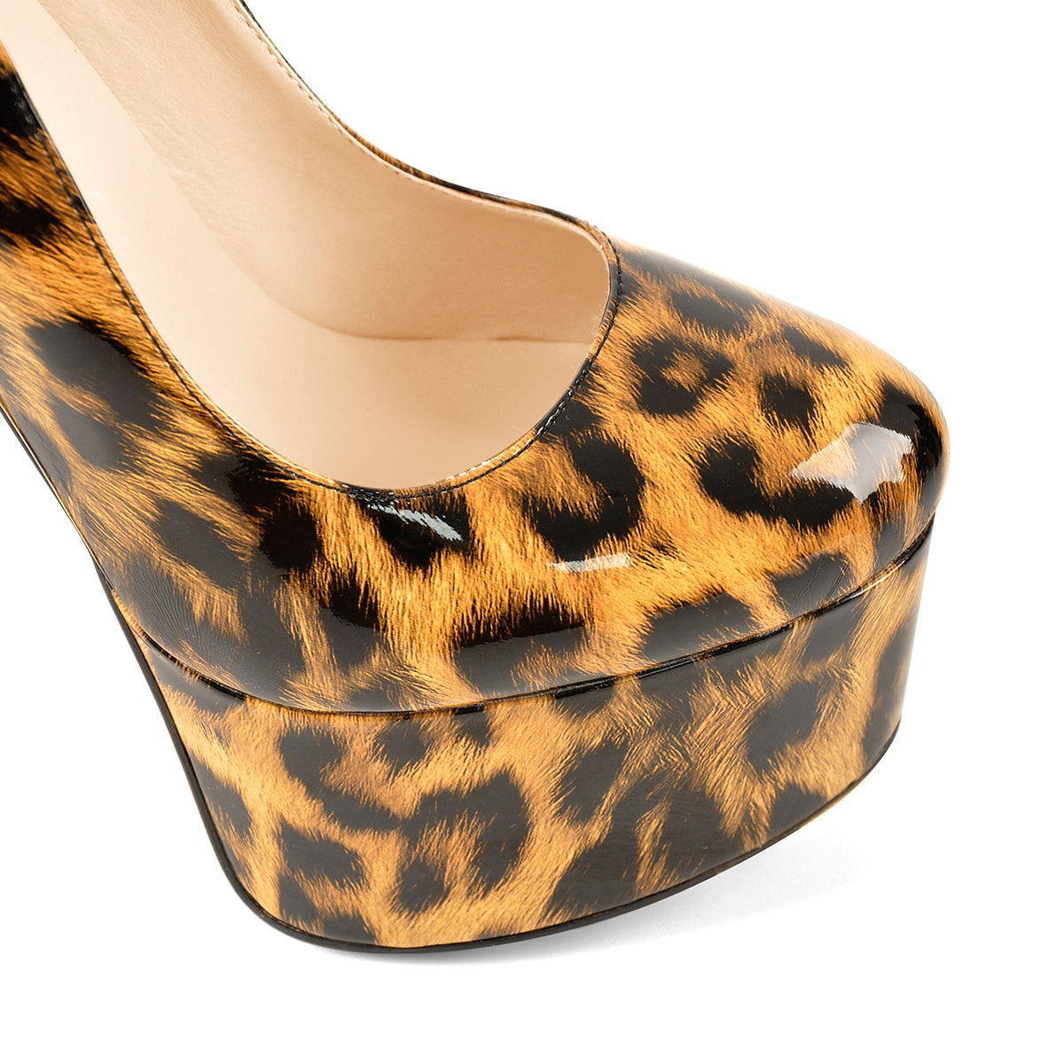 Platform Round Toe Pumps Chunky Heels Pumps - Onlymaker