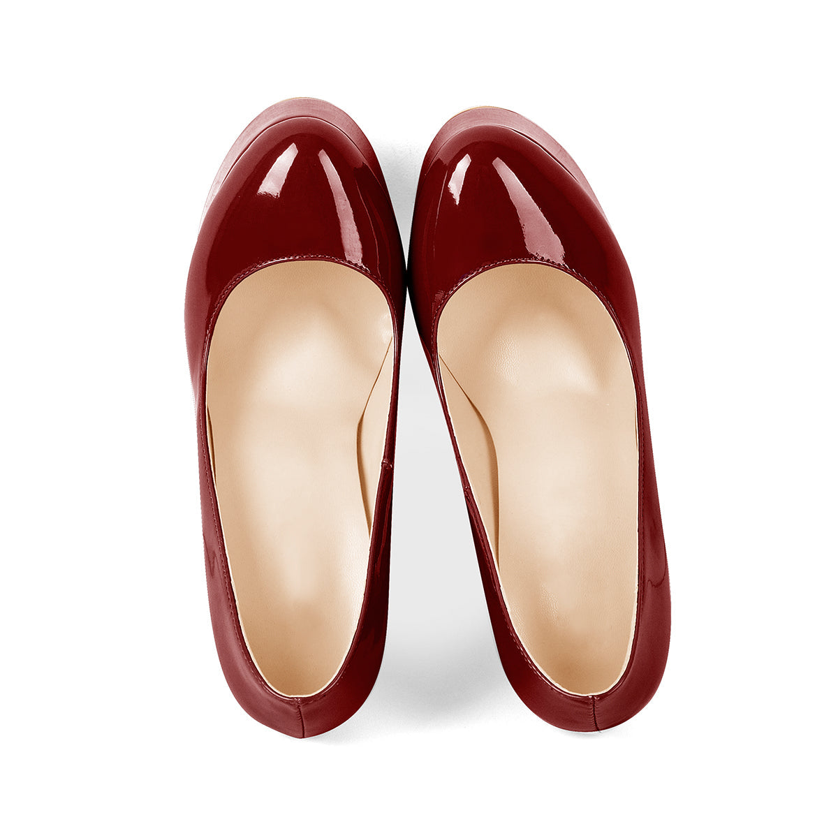 Onlymaker Pumps Platform Round Toe Chunky Heels - Onlymaker