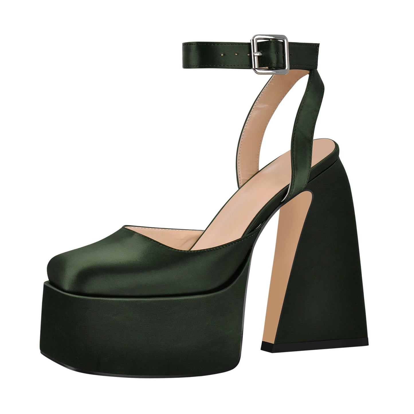 Ankle Strap Platform Chunky High Heel Pumps - Onlymaker