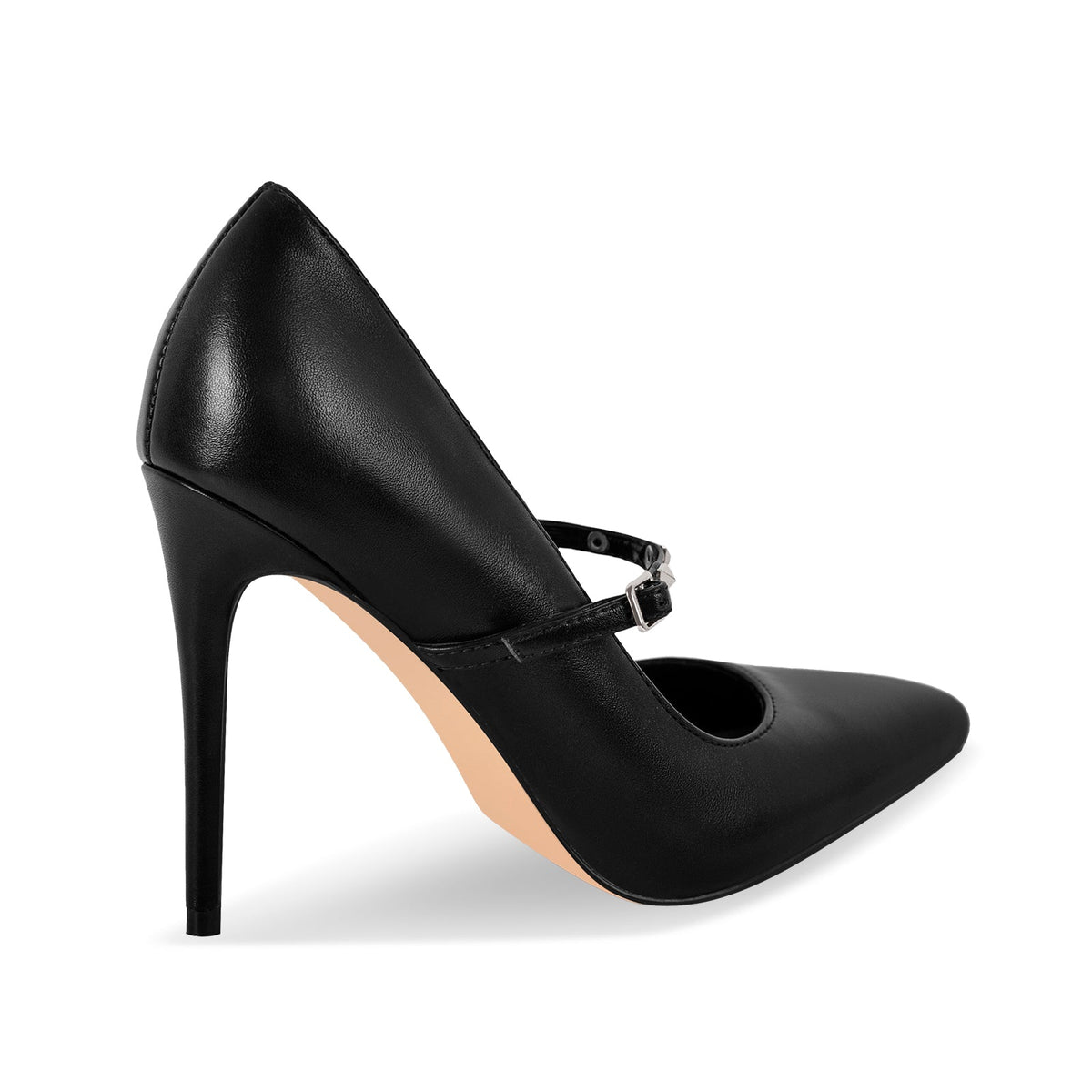 Pointed Toe Rivet Strap Stiletto Pumps - Onlymaker