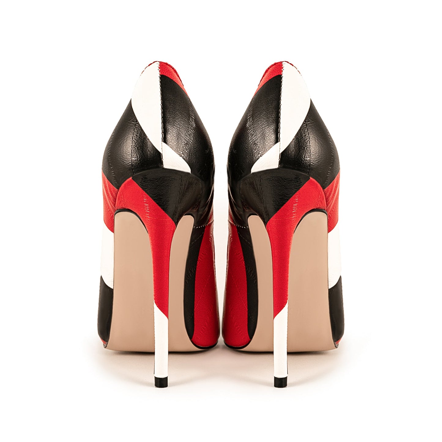 Pointed Toe Mix-Color Slip On Stiletto Pumps - Onlymaker