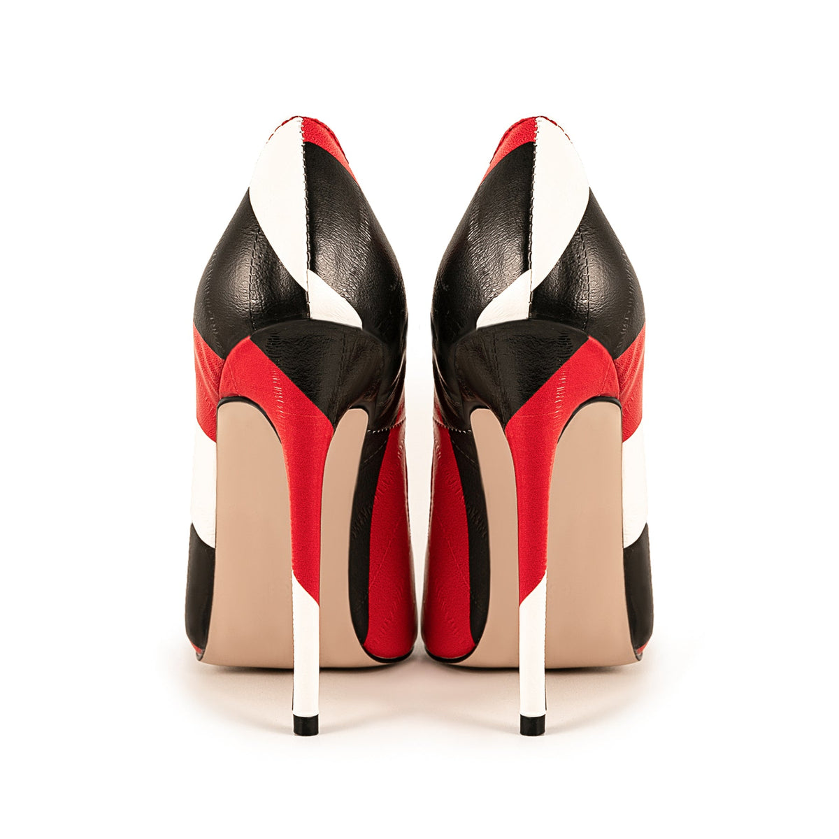 Pointed Toe Mix-Color Slip On Stiletto Pumps - Onlymaker