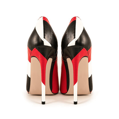 Pointed Toe Mix-Color Slip On Stiletto Pumps - Onlymaker
