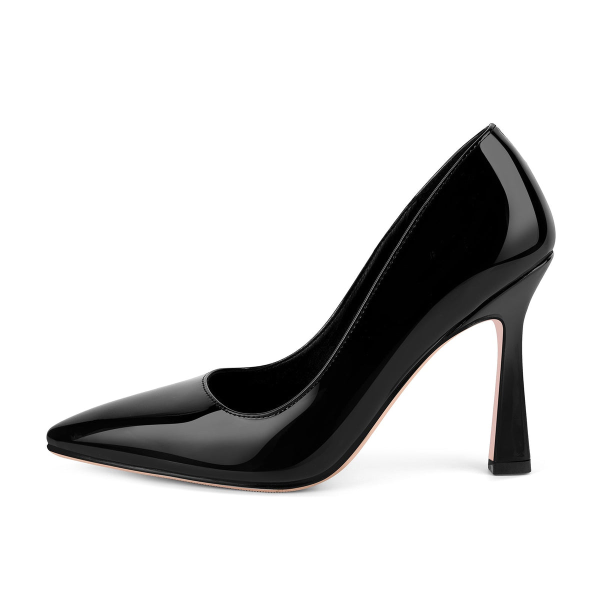 Pointed Toe Patent Leather High Heels - Onlymaker