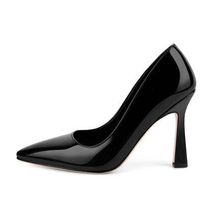 Pointed Toe Patent Leather High Heels - Onlymaker