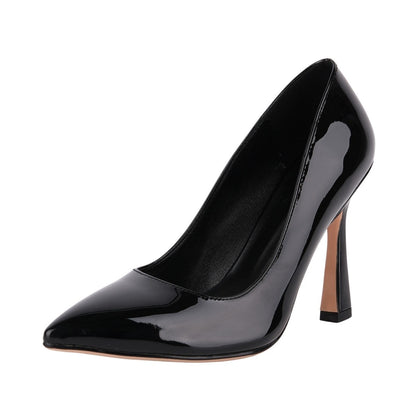 Pointed Toe Patent Leather High Heels - Onlymaker