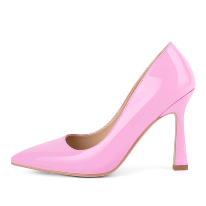 Pointed Toe Patent Leather High Heels - Onlymaker