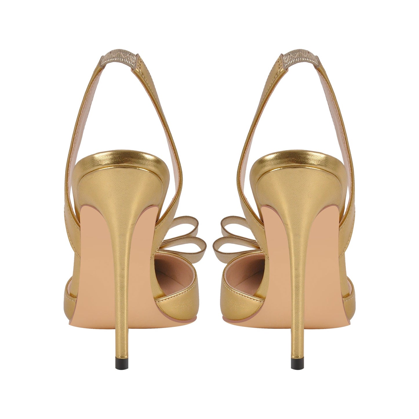 Bow Pointed Toe Slingback Stiletto Pumps - Onlymaker
