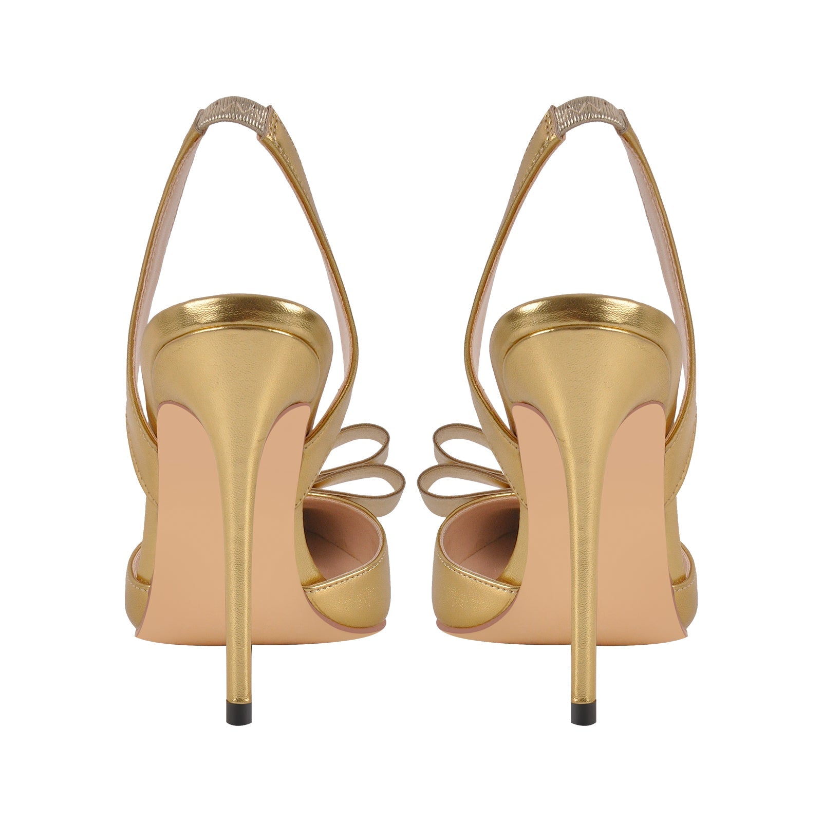 Bow Pointed Toe Slingback Stiletto Pumps - Onlymaker