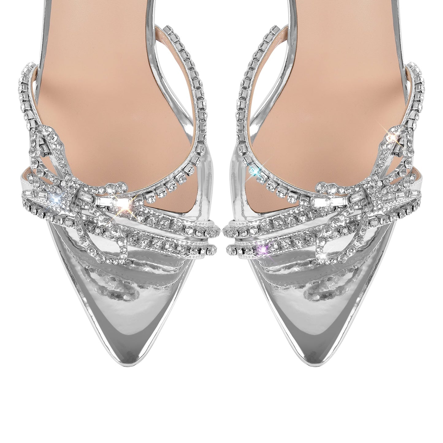 Rhinestone Bow Patent Leather Sandals - Onlymaker