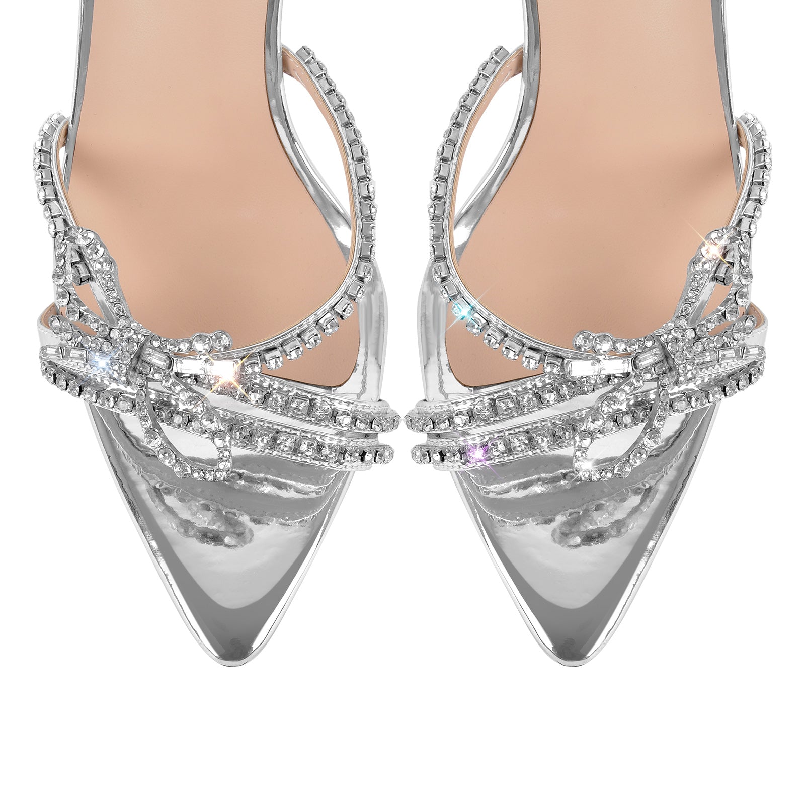 Rhinestone Bow Patent Leather Sandals - Onlymaker