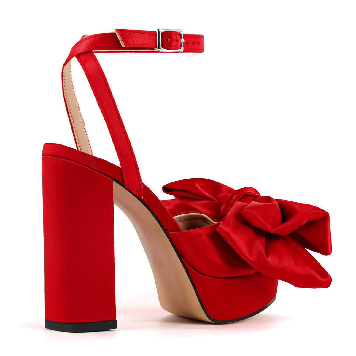 Bow Platform Ankle Strap Chunky Heel Sandals - Onlymaker