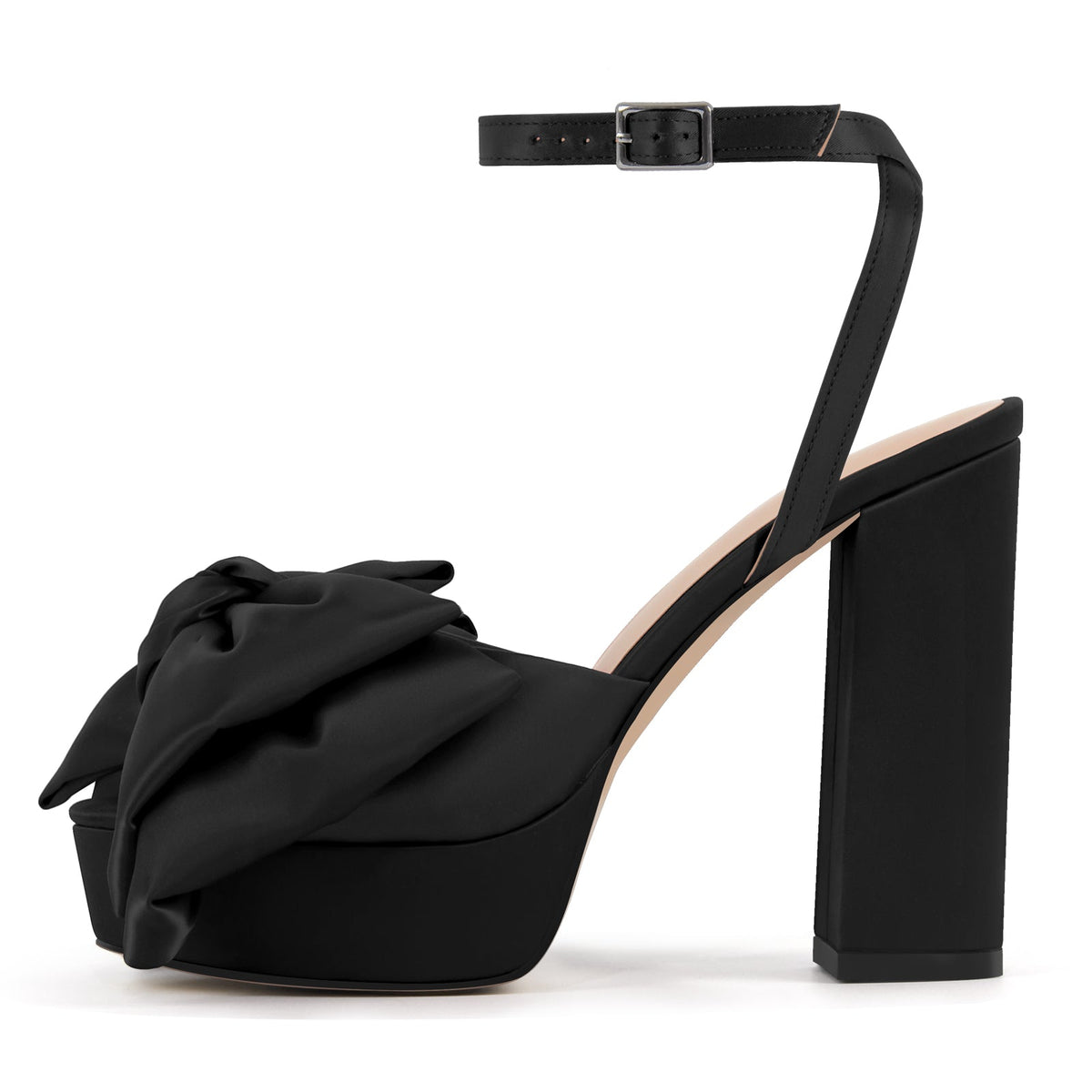 Bow Platform Ankle Strap Chunky Heel Sandals - Onlymaker