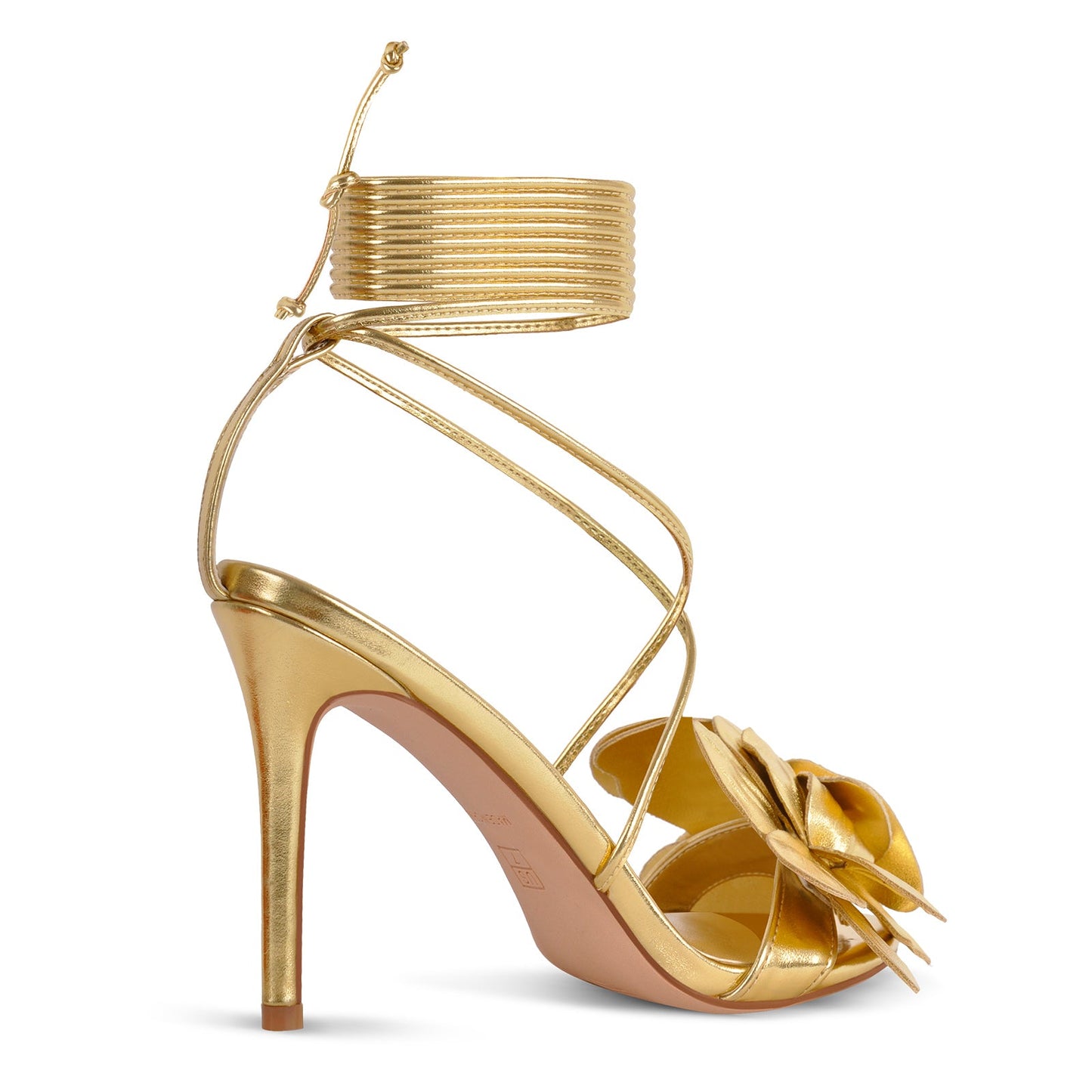 Round Toe Flower Cross Lace-up Sandals - Onlymaker