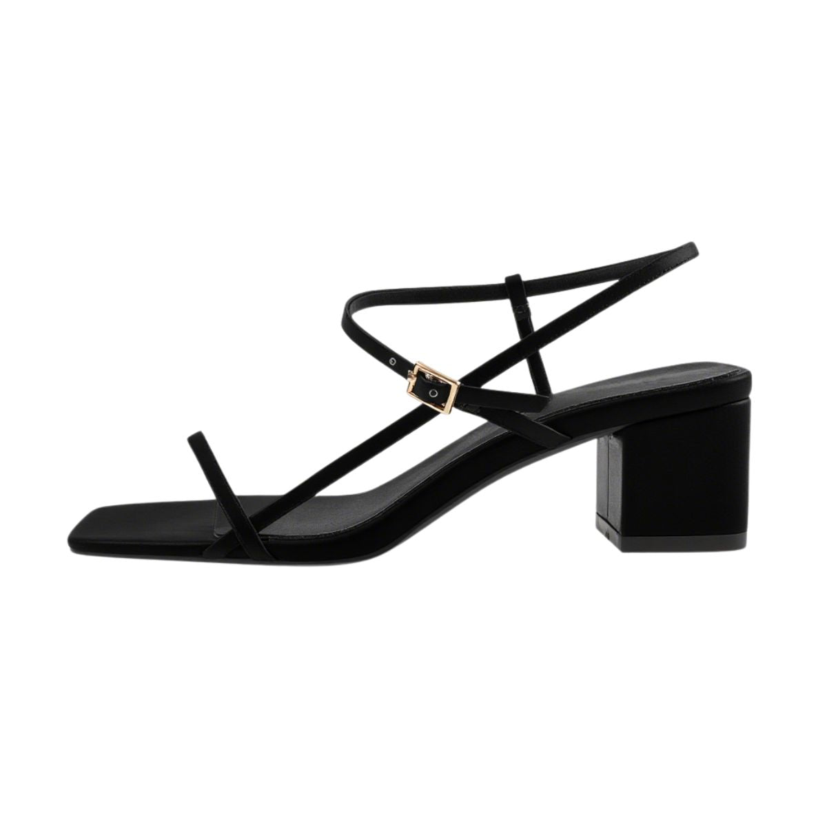 Buckle Strap Square Toe Chunky Heel Sandals - Onlymaker