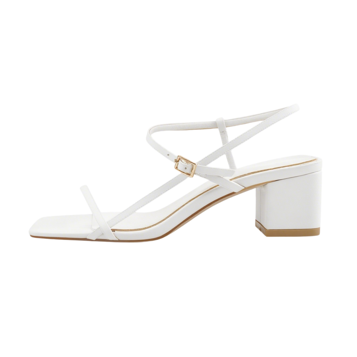 Buckle Strap Square Toe Chunky Heel Sandals - Onlymaker