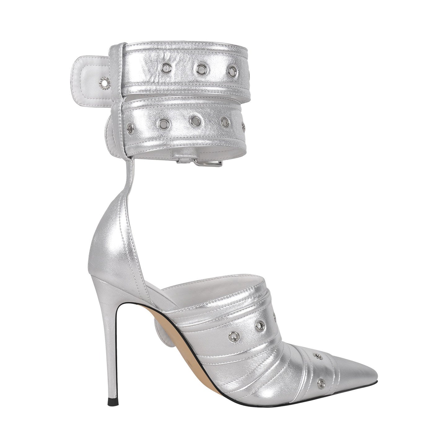 Double Buckle Strap Pointed Toe Stiletto Pumps - Onlymaker