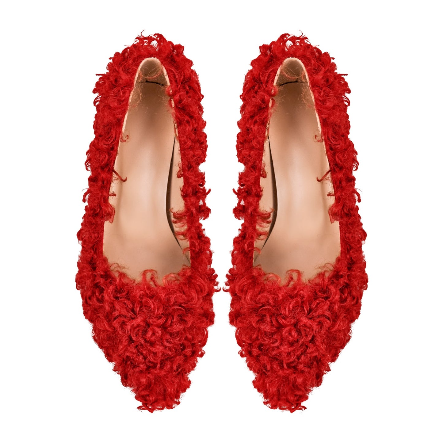 Fluffy Pointed Toe Stiletto High Heel Pumps - Onlymaker