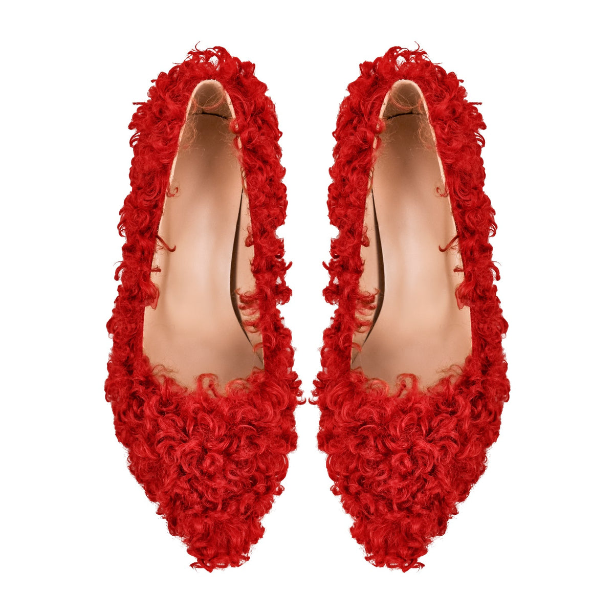 Fluffy Pointed Toe Stiletto High Heel Pumps - Onlymaker