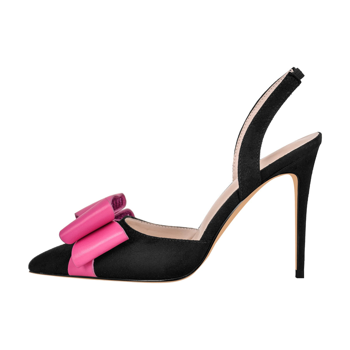 Pointed Toe Stiletto Slingback Bow Pumps - Onlymaker