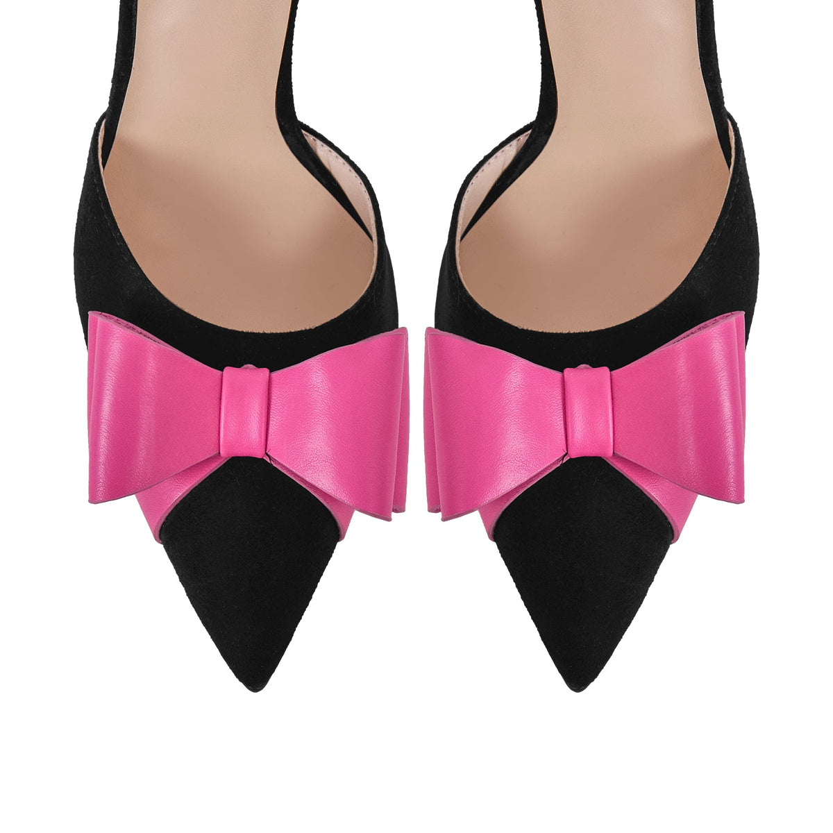 Pointed Toe Stiletto Slingback Bow Pumps - Onlymaker