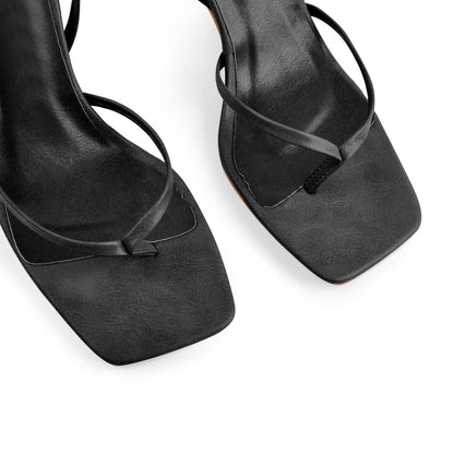 Flip Flop Thong Square Toe Lace Up Sandals - Onlymaker
