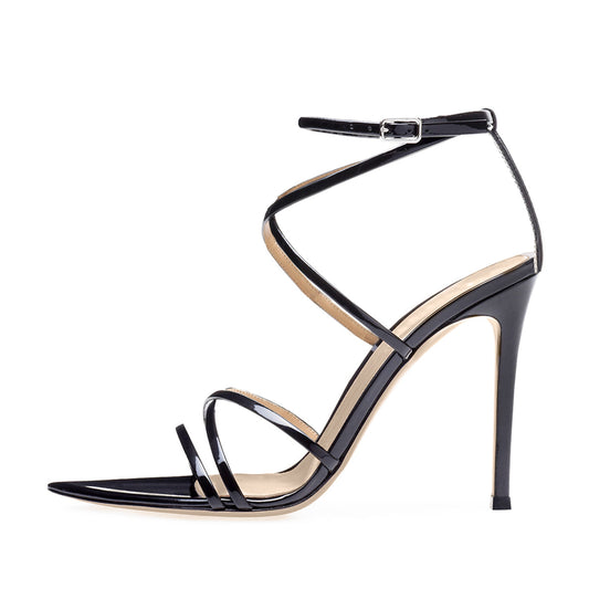 Gladiator Ankle Strap Pointed High Heels Sandals - Onlymaker
