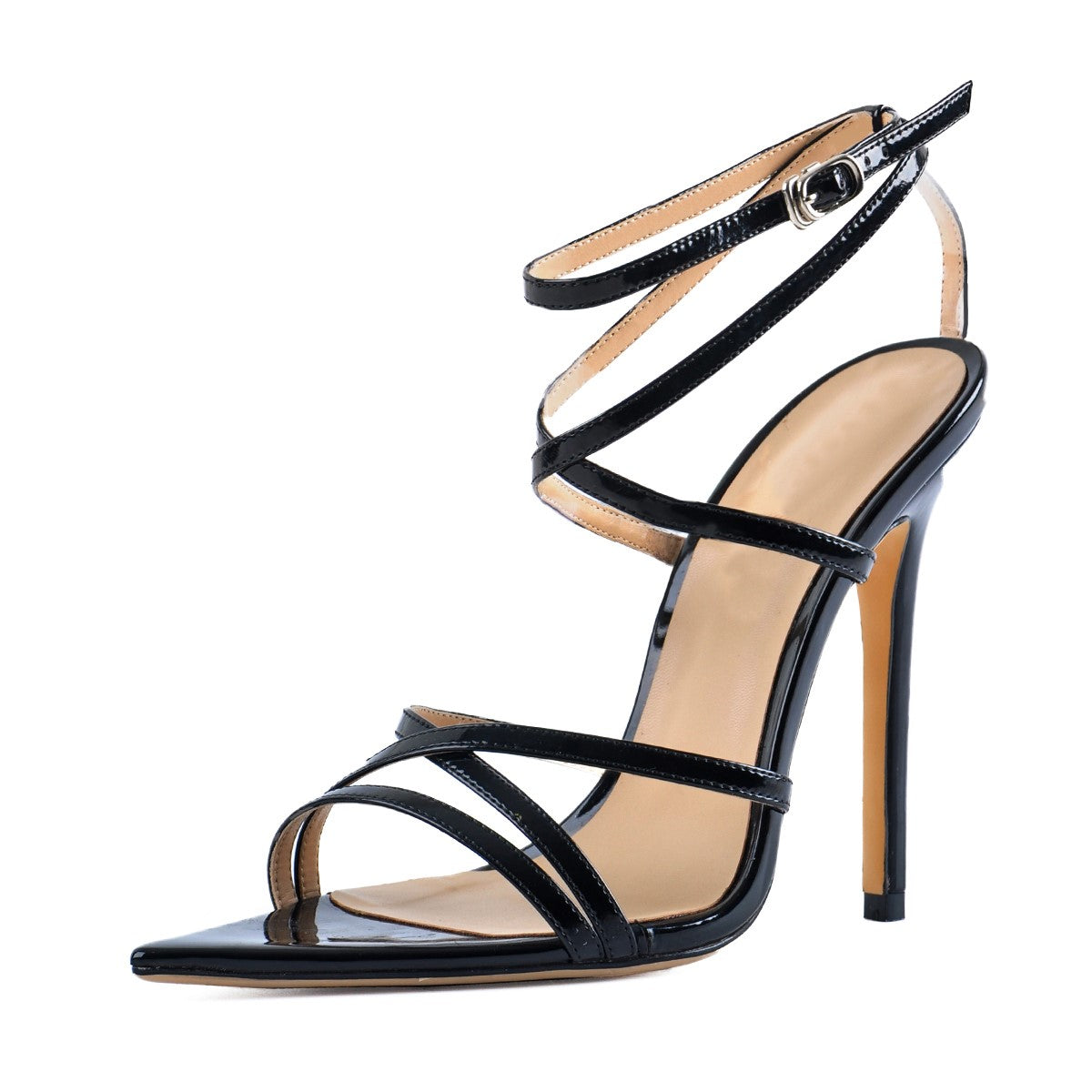 Gladiator Ankle Strap Pointed High Heels Sandals - Onlymaker