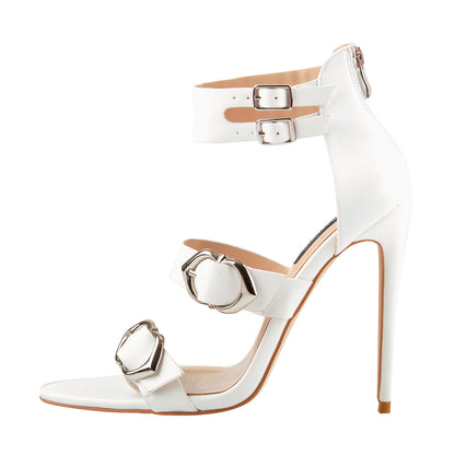 Ankle Strap Buckle Band Stilettos High Heel Sandals - Onlymaker