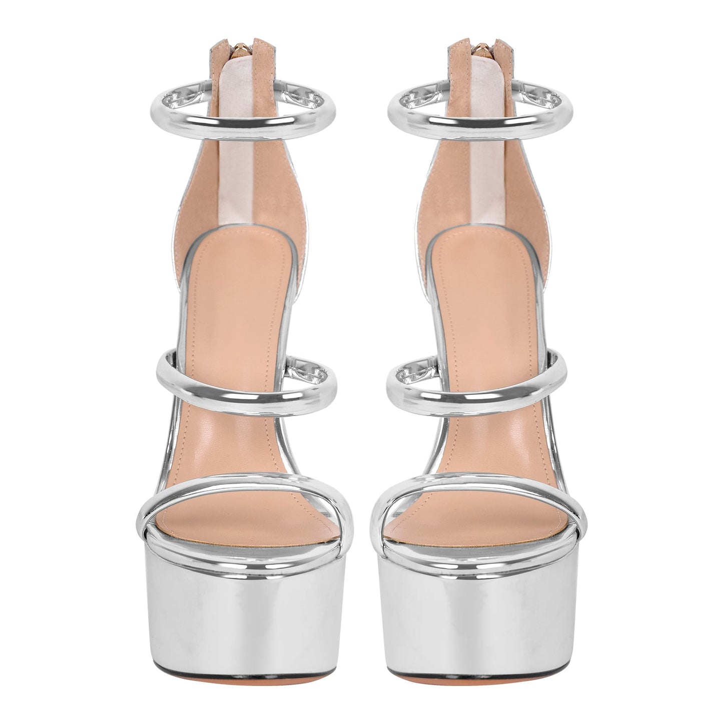 Open Toe Stiletto Ankle Straps Platform Sandals - Onlymaker