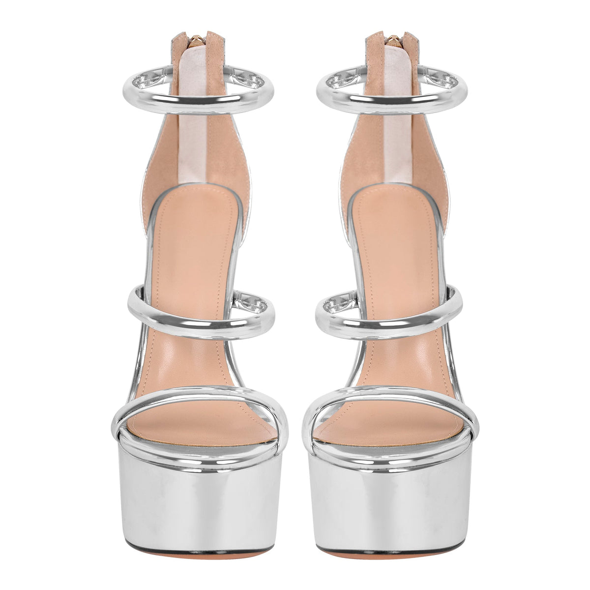 Open Toe Stiletto Ankle Straps Platform Sandals - Onlymaker