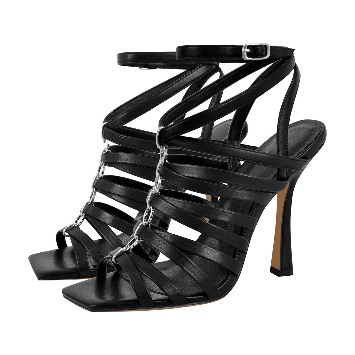 Open Toe Gladiator Hoof Heels Sandals - Onlymaker