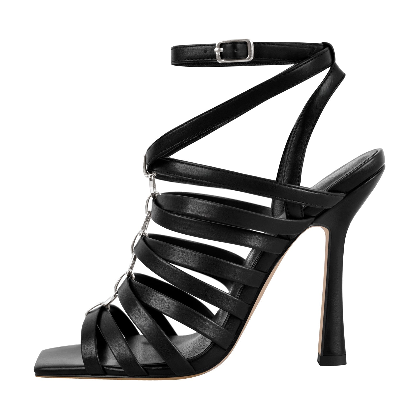 Open Toe Gladiator Hoof Heels Sandals - Onlymaker