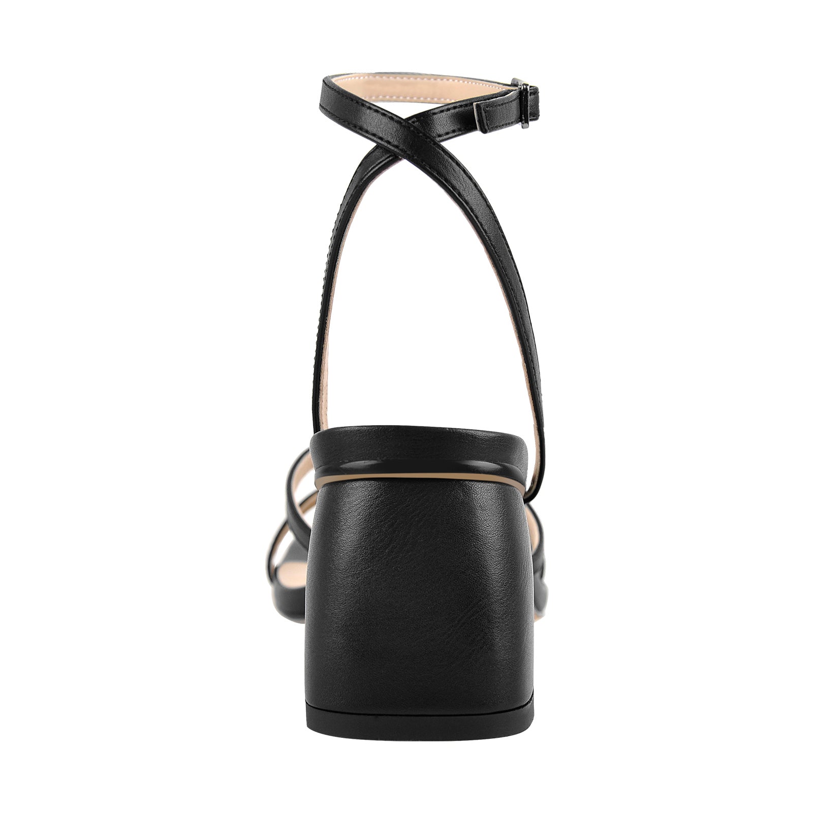 Square Toe Ankle Strap Chunky Low Heel Sandals - Onlymaker