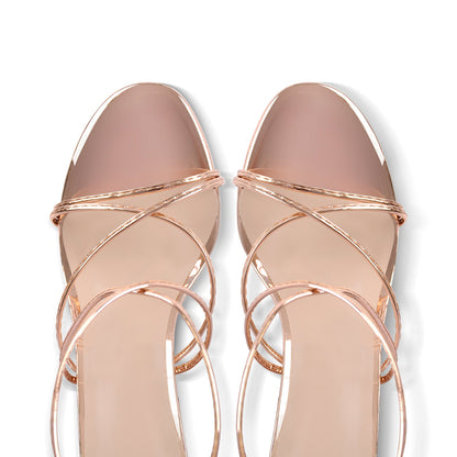 Open Toe Lace-up Chunky Sandals - Onlymaker