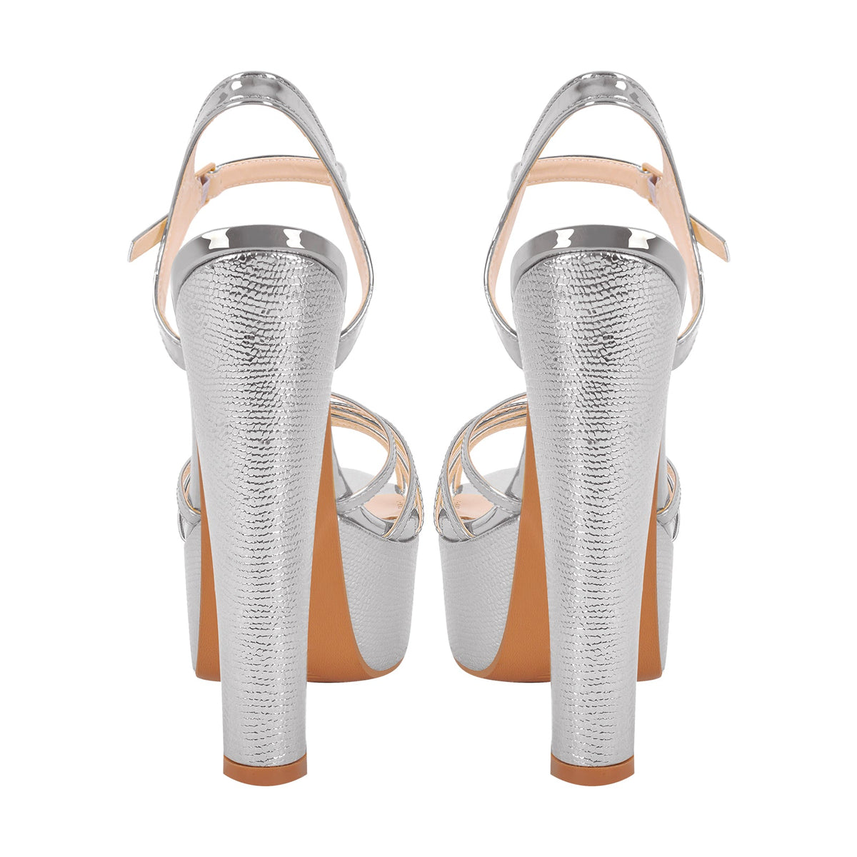 Buckle Strap Platform Chunky High Heels Sandals - Onlymaker