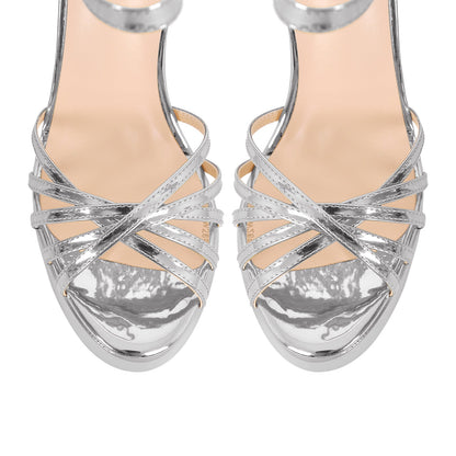 Buckle Strap Platform Chunky High Heels Sandals - Onlymaker