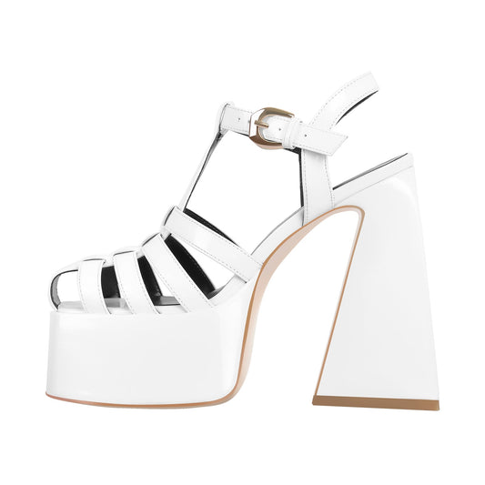 Platform Chunky High Heels Buckle Sandals - Onlymaker