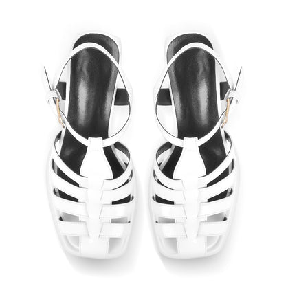 Platform Chunky High Heels Buckle Sandals - Onlymaker
