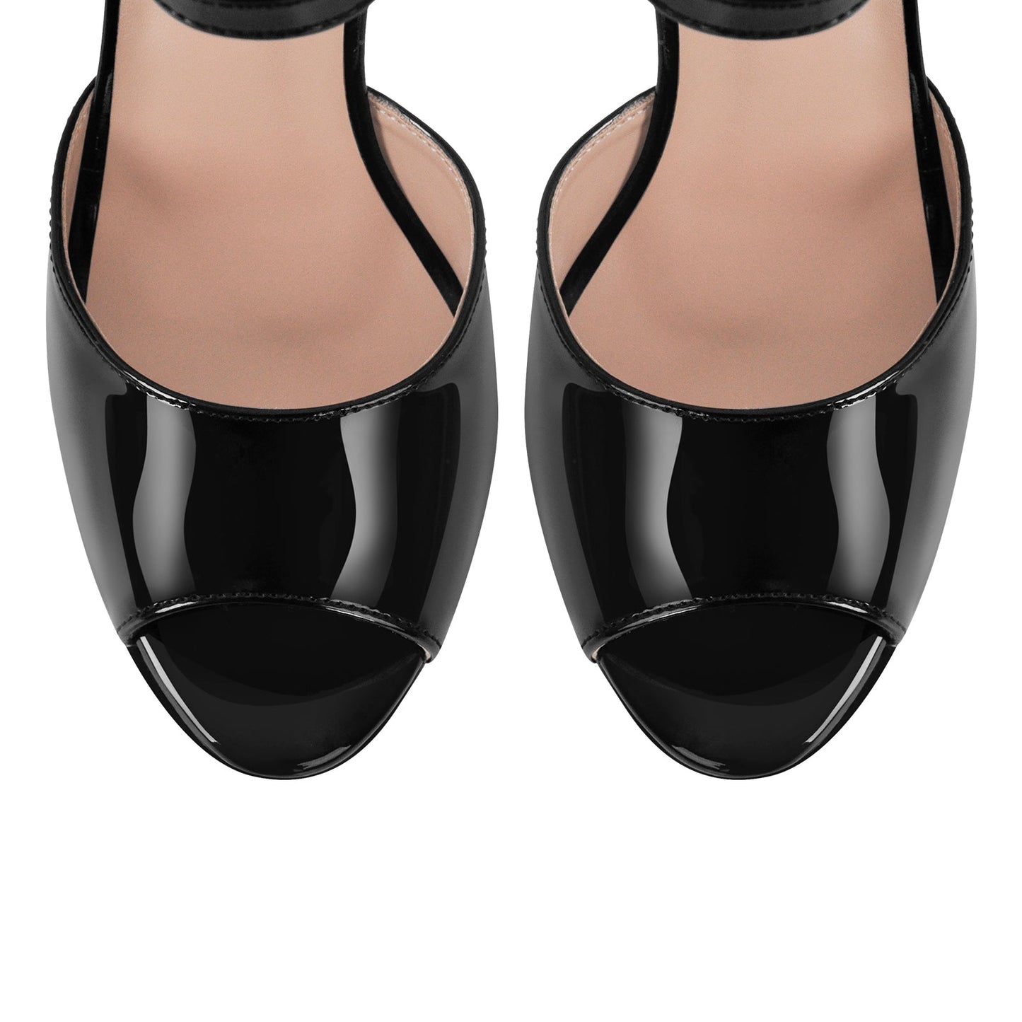 Peep Toe Platform Buckle Strap Chunky Heel Sandals - Onlymaker