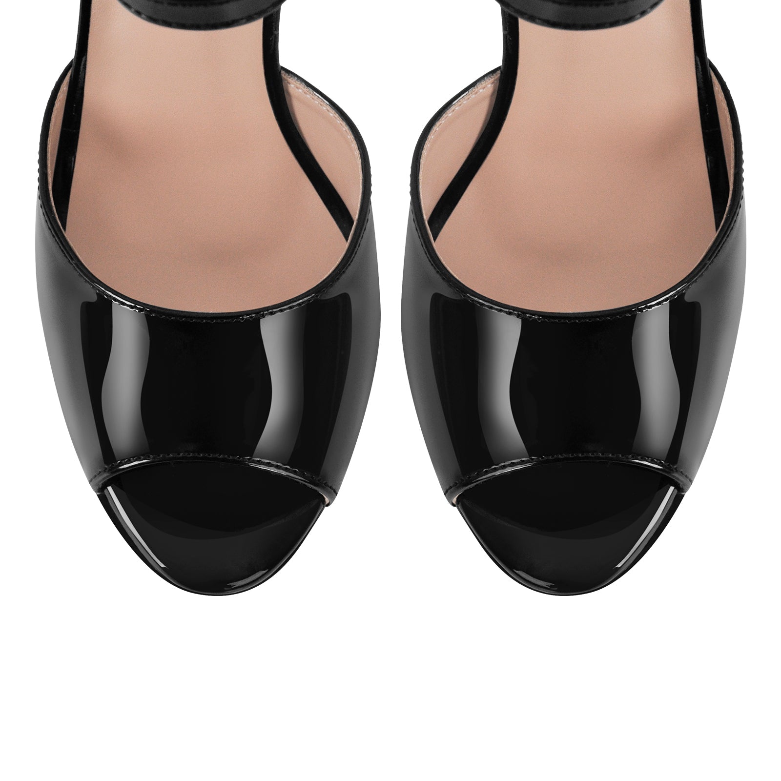 Peep Toe Platform Buckle Strap Chunky Heel Sandals - Onlymaker