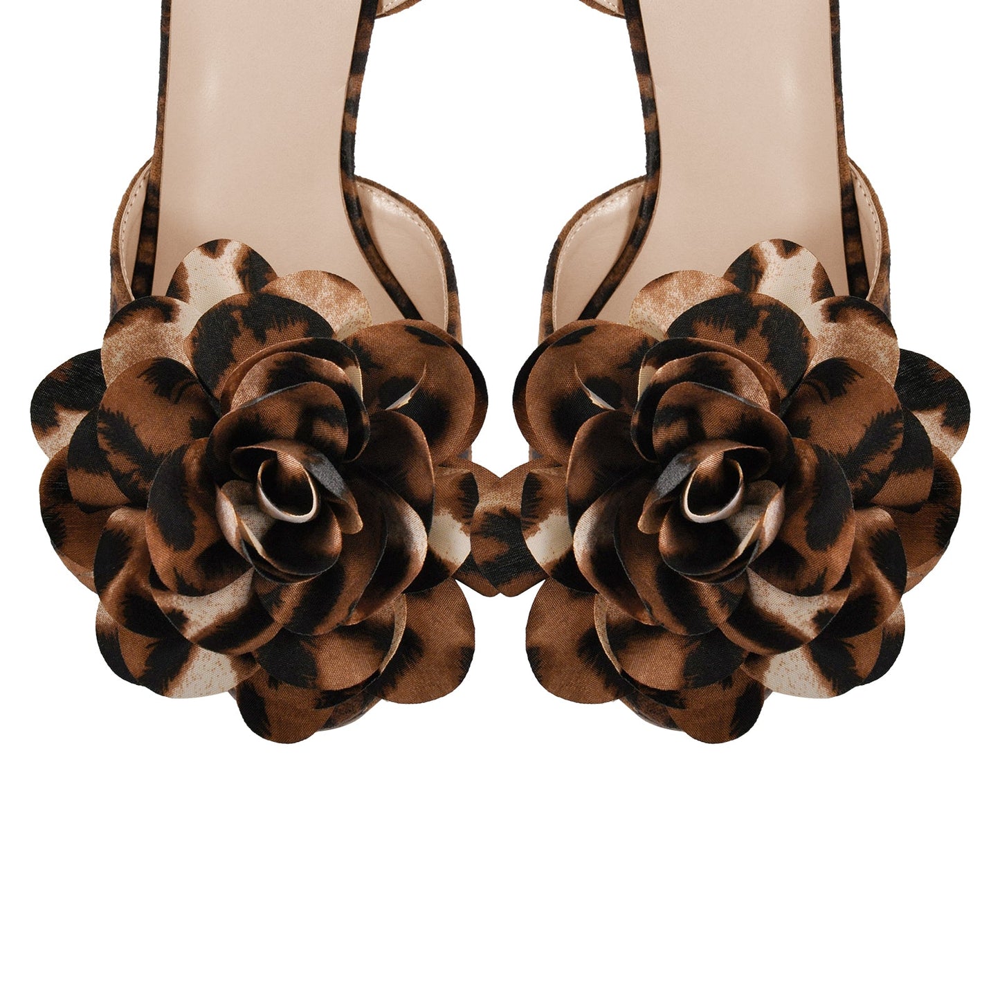 Leopard Platform Flower Ankle Strap Sandals - Onlymaker
