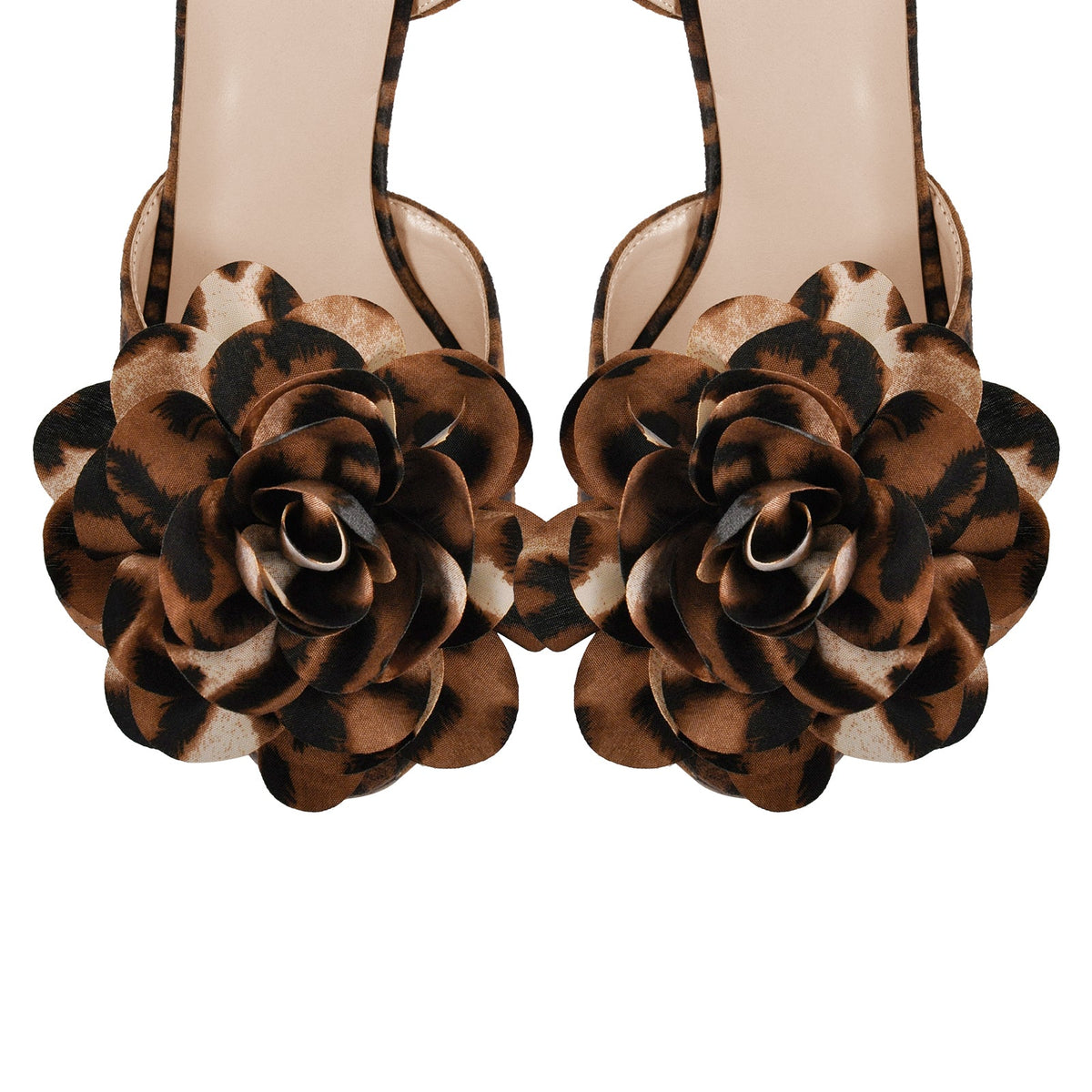 Leopard Platform Flower Ankle Strap Sandals - Onlymaker