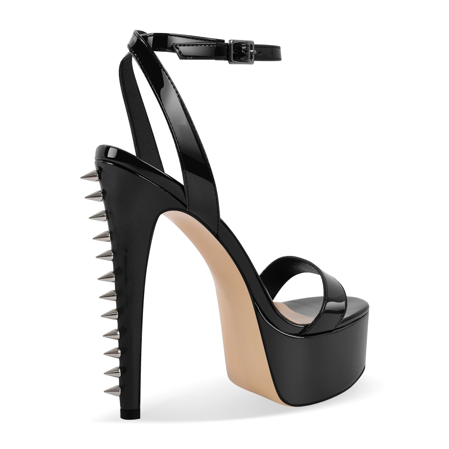Platform Rivet Ankle Strap Stiletto Sandals - Onlymaker
