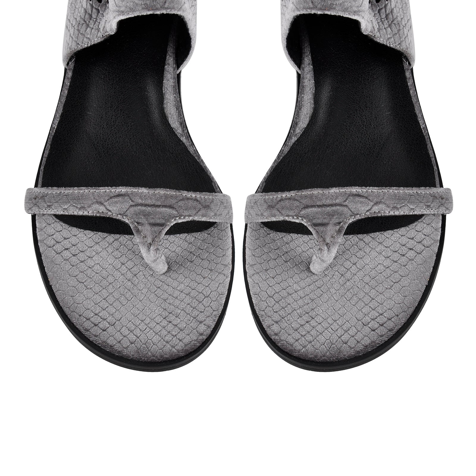 Flip-Flop Buckle Cutout Flat Bootie Sandals - Onlymaker