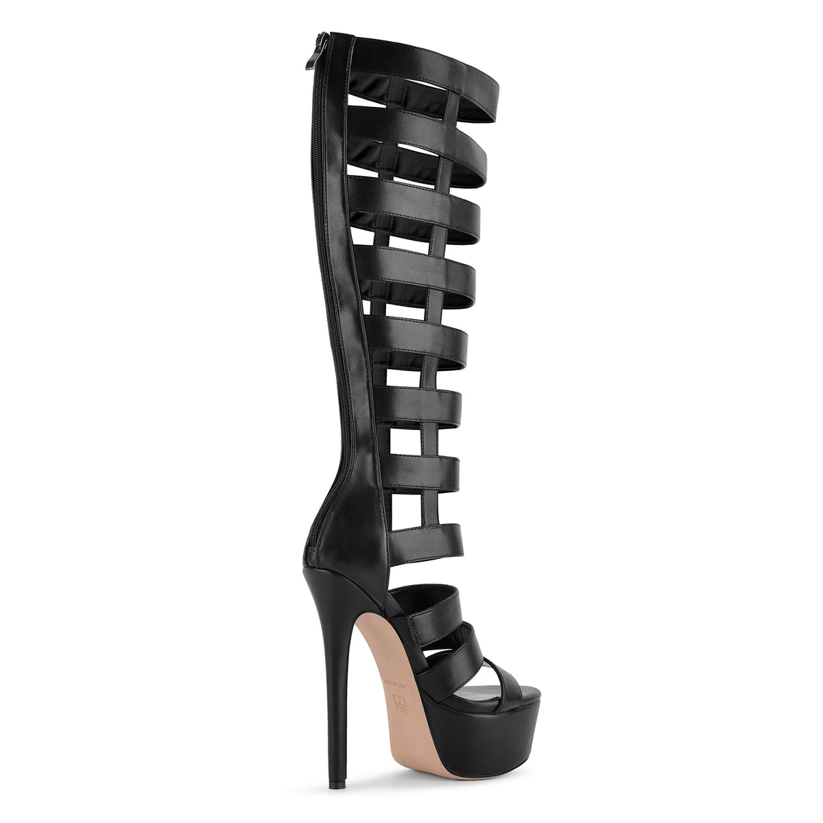 Platform Gladiator Cutout Zipper Boots Sandals - Onlymaker