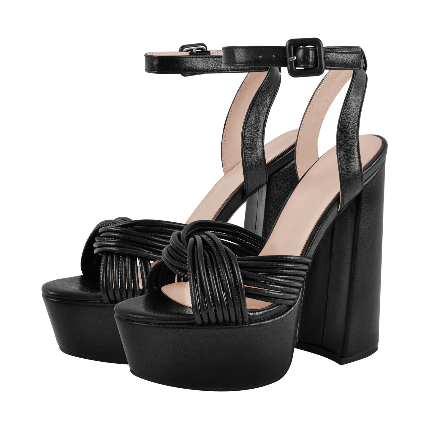 Platform Chunky Heel Ankle Strap Sandals - Onlymaker